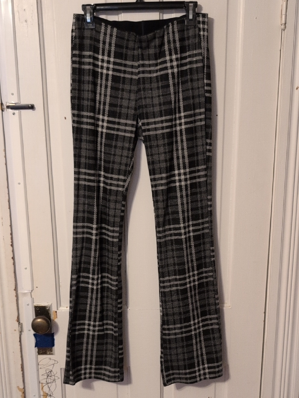 American Eagle Outfitters Black & Gray Plaid Bootcut Pants